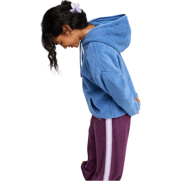 2026 Roxy Womens Cool Calling Sherpa Hoodie ERJPF03168 - Dutch Blue